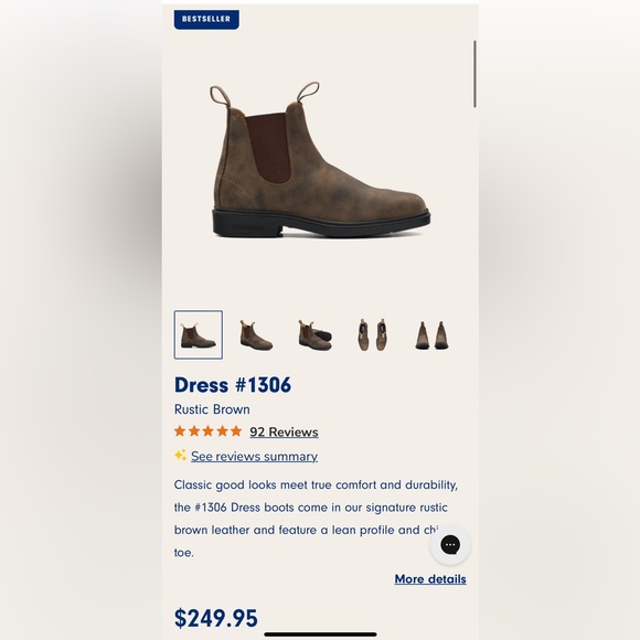 Blundstone Chisel Toe Boot 1306 - Picture 2 of 5